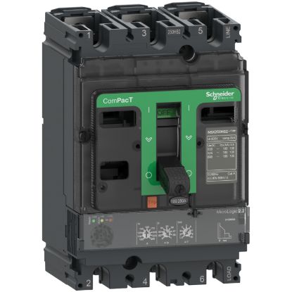 Picture of Circuit breaker, ComPacT NSX100H, 70kA/415VAC, 3 poles, MicroLogic 2.2 trip unit 100A