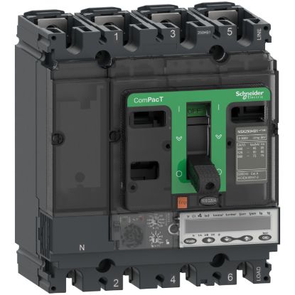 Picture of Circuit breaker, ComPacT NSX100HB1, 75kA/690VAC, 3 poles, MicroLogic 6.2E-M trip unit 80A