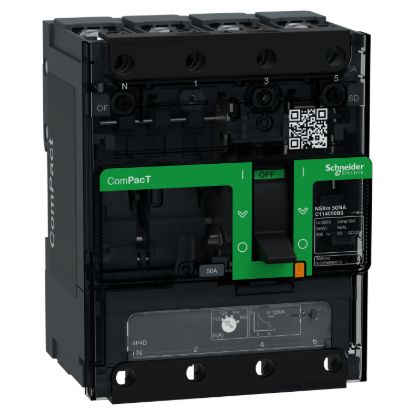 Picture of Switch disconnector, ComPacT NSXm 50NA, 4 poles, thermal current Ith 50A, compression lugs and busbar connectors