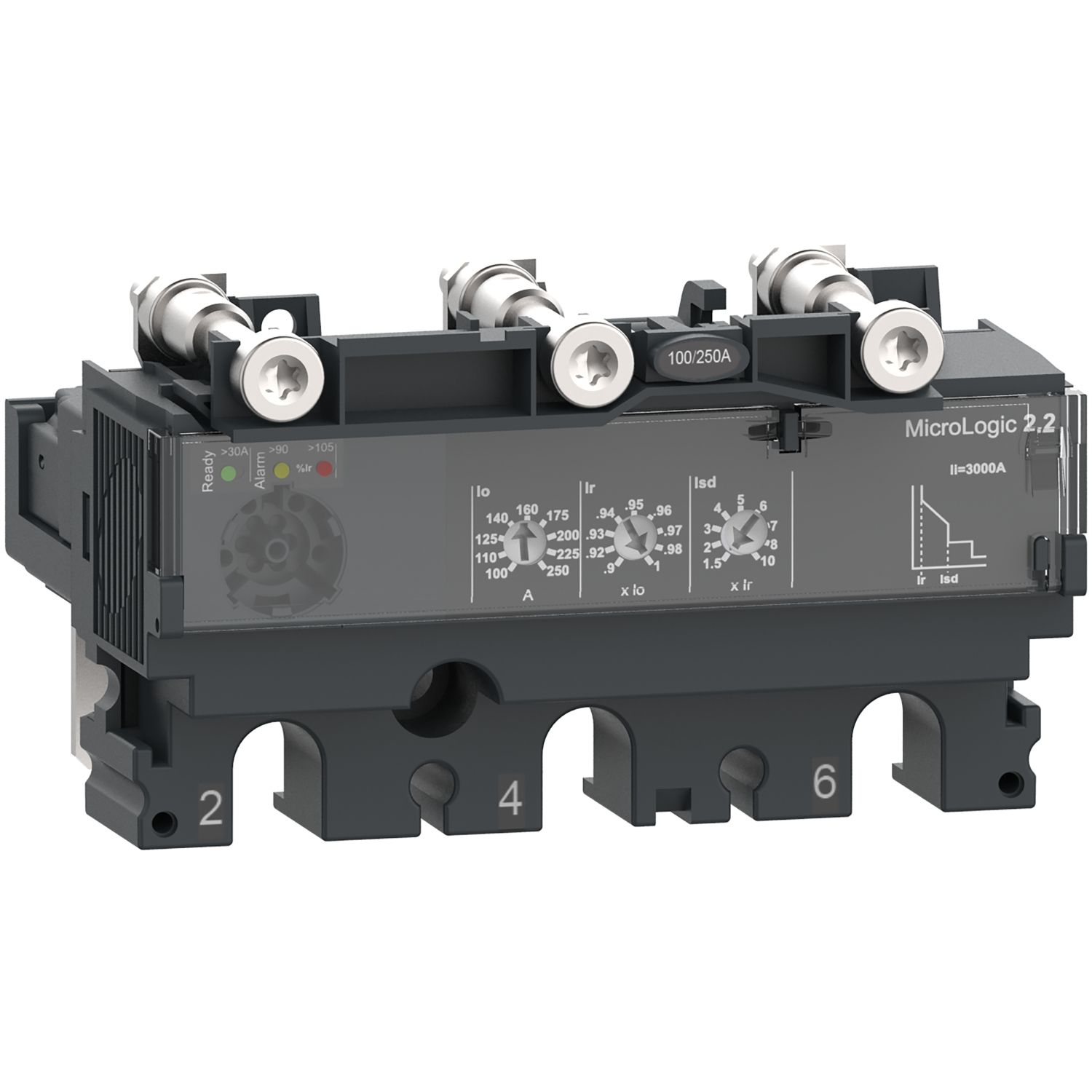 Picture of Trip unit MicroLogic 2.2, ComPacT NSX250, 3 poles, electronic basic protections, 250A rating