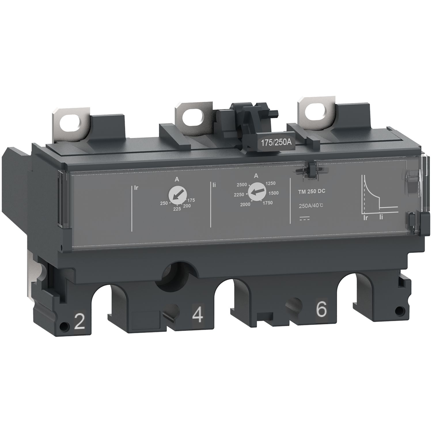 Picture of Trip unit TM250DC, ComPacT NSX250 DC, 3 poles, thermal magnetic protections, 250A rating