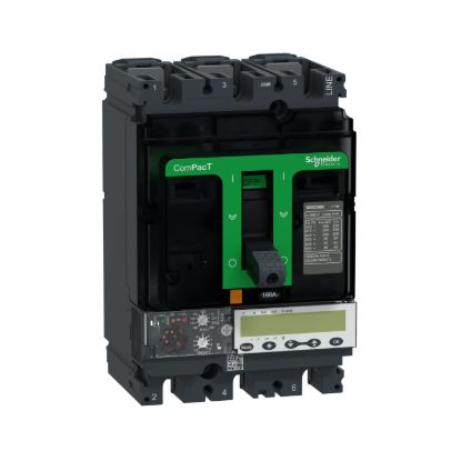 Picture of Circuit breaker, ComPacT NSX250R, 200kA/415VAC, 3 poles, MicroLogic 5.2E trip unit 160A