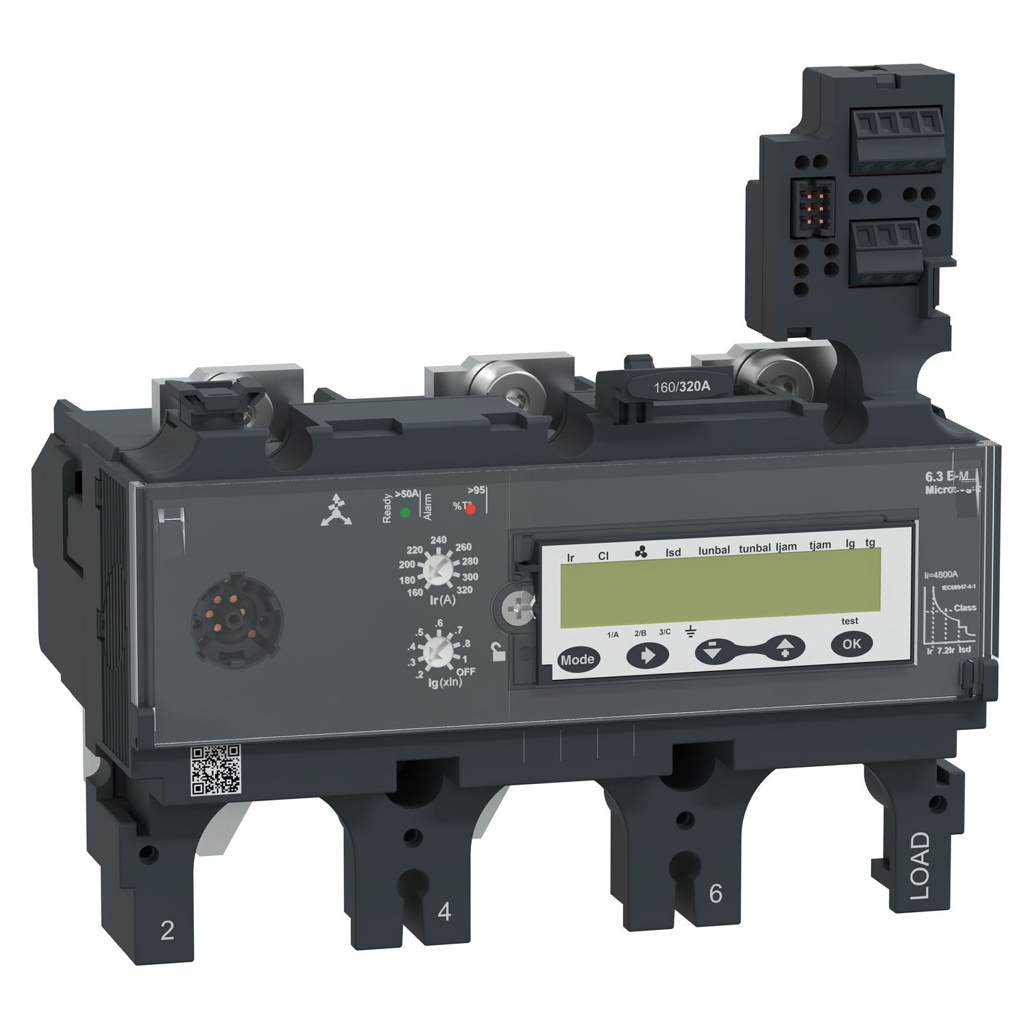 Picture of Trip unit MicroLogic 6.3EM, ComPacT NSX400/630, 3 poles, basic and ground fault protections, motor, energy meter, 320A