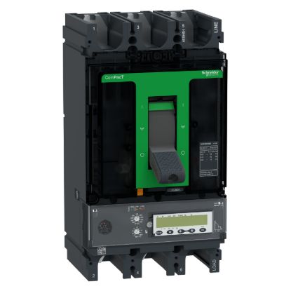 Picture of Circuit breaker, ComPacT NSX400HB1, 75kA/690VAC, 3 poles, MicroLogic 6.3E trip unit 400A