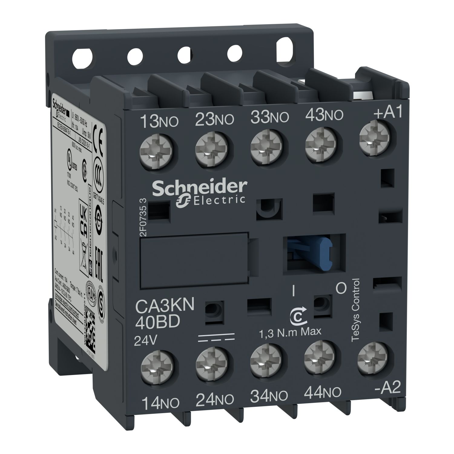 Picture of Control Relay, TeSys K, 4 NO , <= 690 V , 80 V DC standard coil