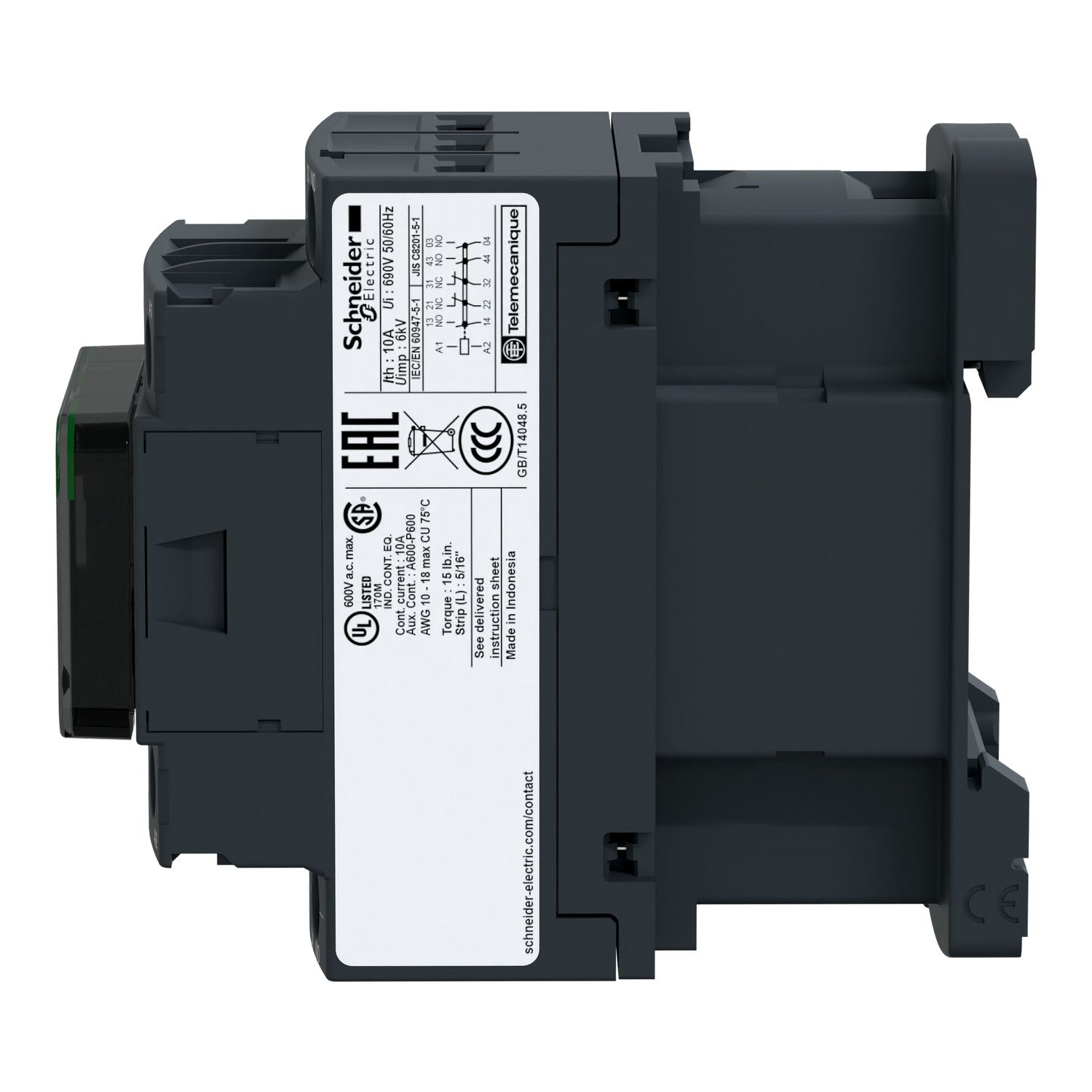 Picture of Control Relay, TeSys K, 5NO, 0 to 690V, 24VDC standard coil, screw clamp