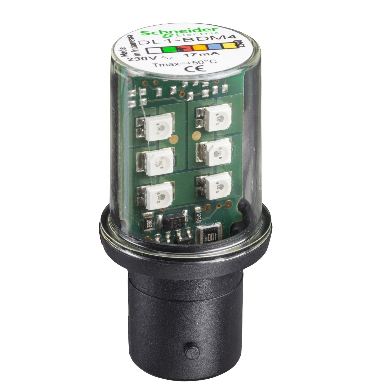 Picture of LED bulb BA 15d red steady light 230V