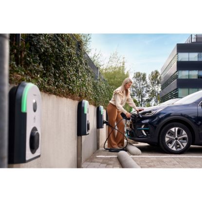 Picture of Charging station, EVlink Pro AC, AC Metal, 22kW, 32A, 3P+N, T2S socket-outlet, RDC-DD 6mA, MNx aux.