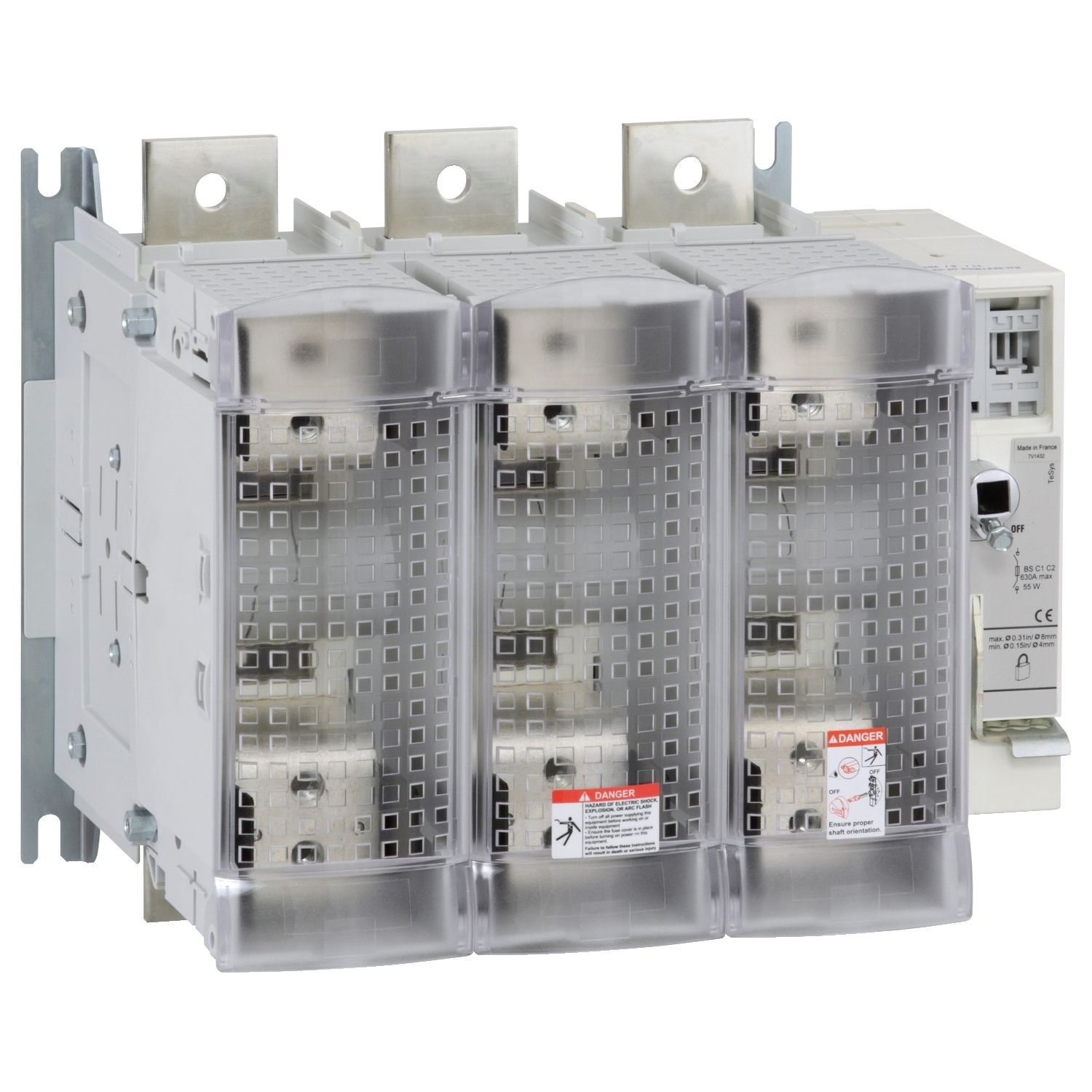 Picture of Switch disconnector fuse, TeSys GS, 3P, 630A, fuse type BS, size C1, C2