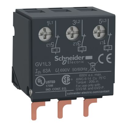 Picture of Current limiter, TeSys GV2, 32A/690V, activation 1.5kA, Iq 100kA@400V, device mounting