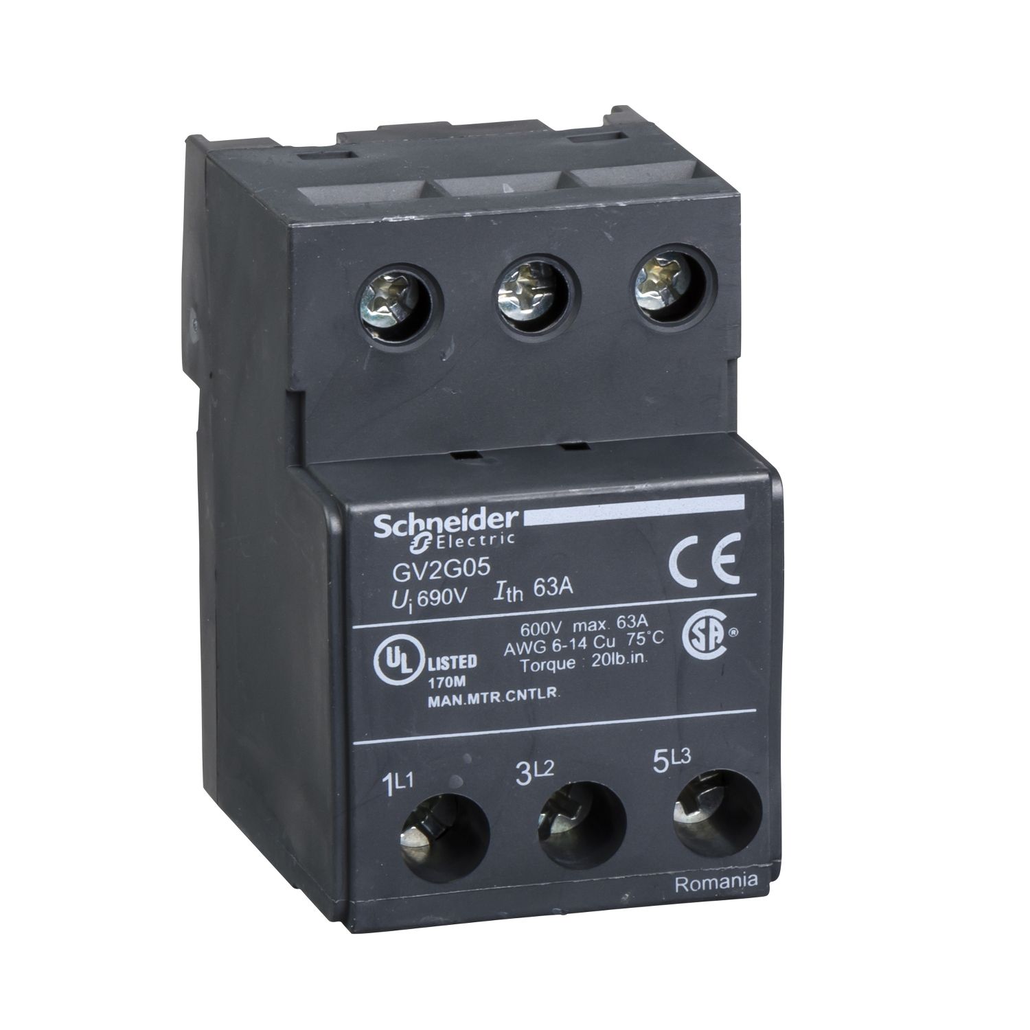 Picture of TeSys Deca & TeSys U Terminal Block, TeSys D, 3P, for GV1L3