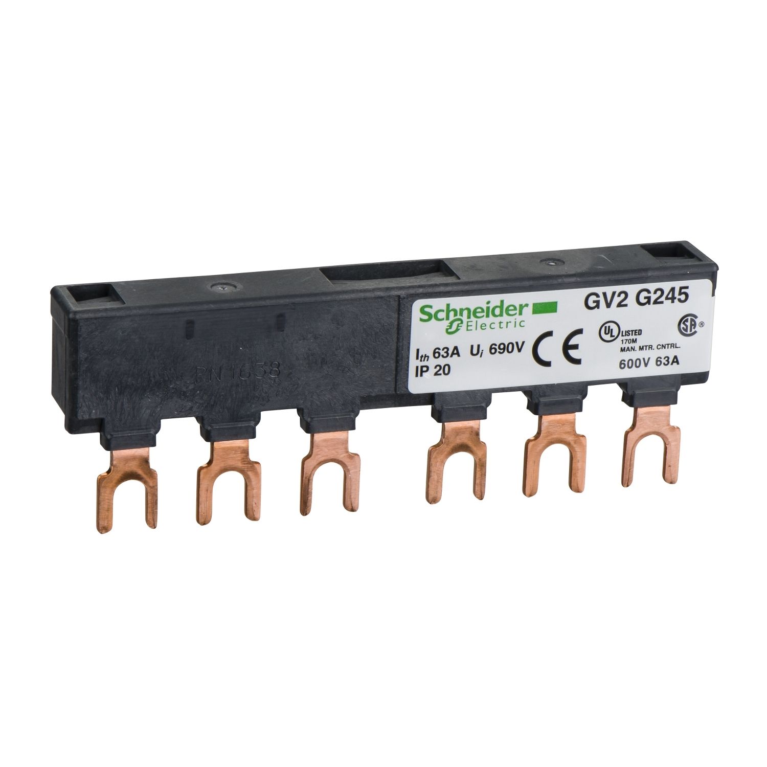 Picture of Linergy FT Comb busbar, TeSys D, 63 A, 2 tap-offs, 45 mm pitch