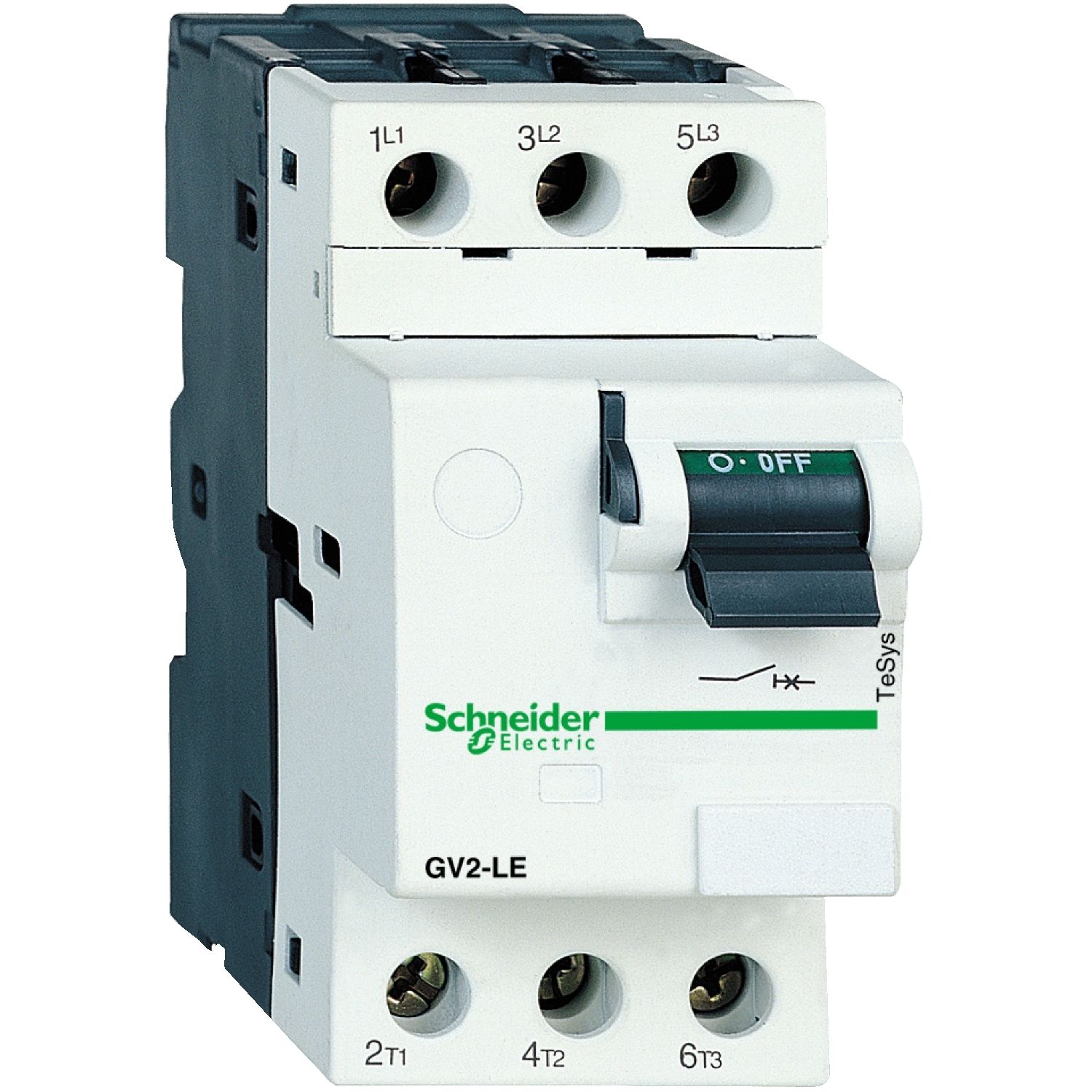 Picture of Motor circuit breaker, TeSys GV2, TeSys Deca,3P,0.4A,magnetic,toggle control,screw clamp terminals