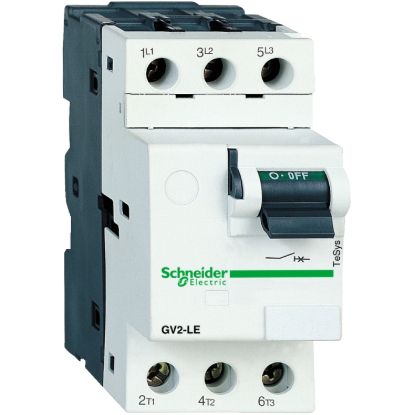 Picture of Motor circuit breaker, TeSys GV2, TeSys Deca,3P,0.4A,magnetic,toggle control,screw clamp terminals