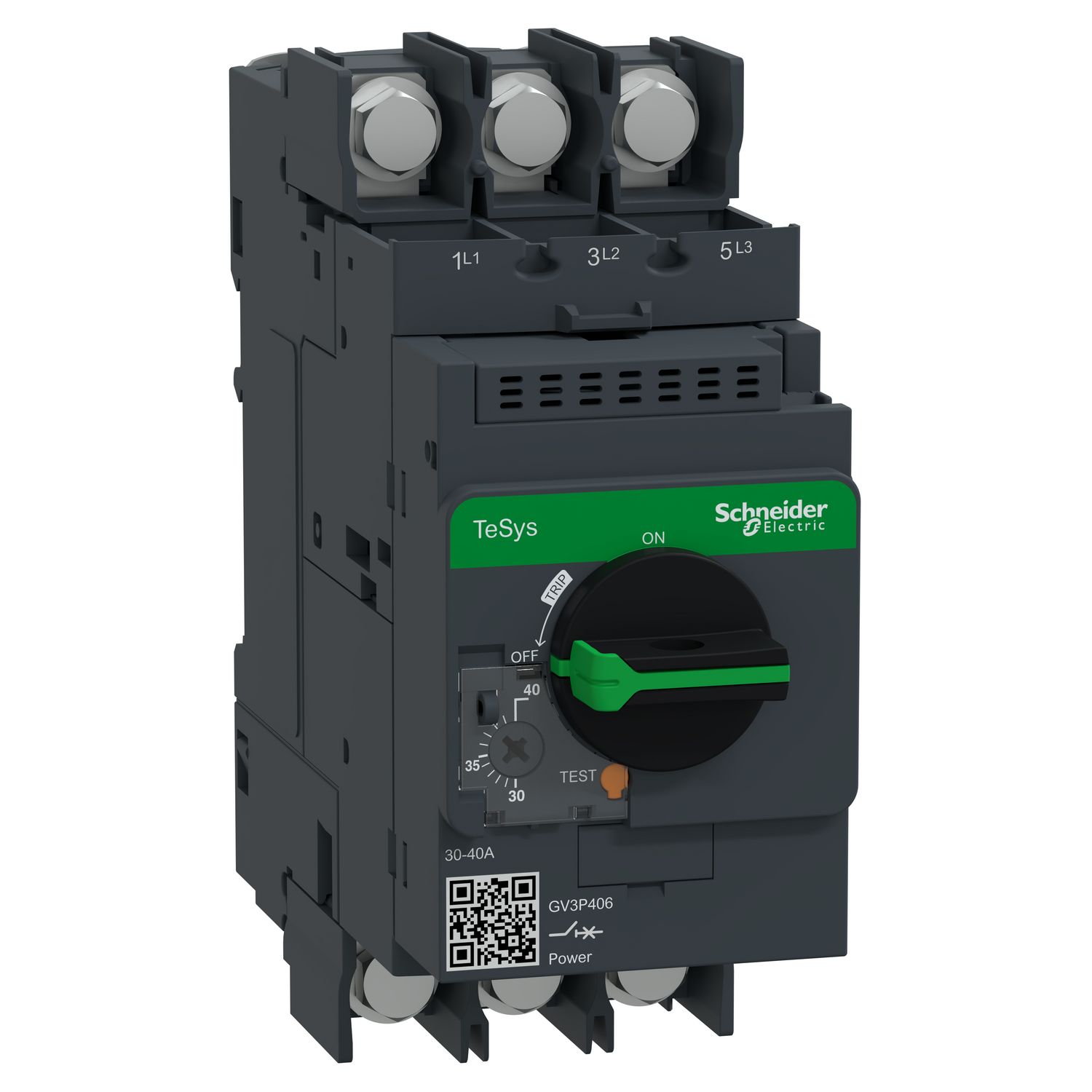 Picture of Motor circuit breaker,TeSys Deca frame 3,3P,30-40A,thermal magnetic,lugs terminals