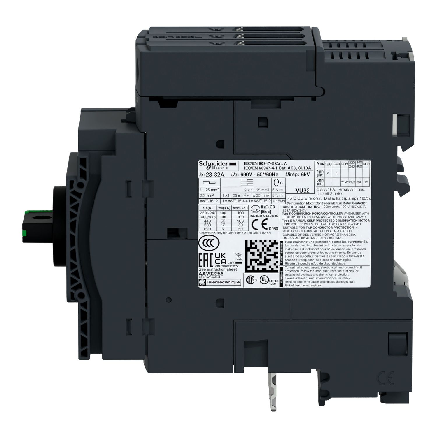 Picture of Motor circuit breaker,TeSys Deca frame 3,3P,37-50A,thermal magnetic,EverLink,without downstream