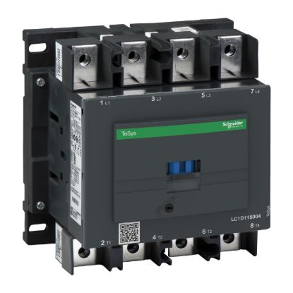 Picture of Contactor, TeSys D, TeSys Deca, 4P(4NO), AC-1 <=440V 200A, 240V AC 50/60Hz coil, lugs/bars terminals