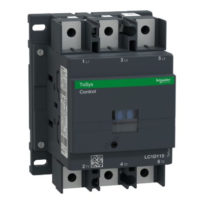 Picture of Contactor, TeSys D, TeSys Deca, 3P(3NO), AC-3/AC-3e, <=440V, 115A, 240V AC 50/60Hz coil, lugs/bars terminals