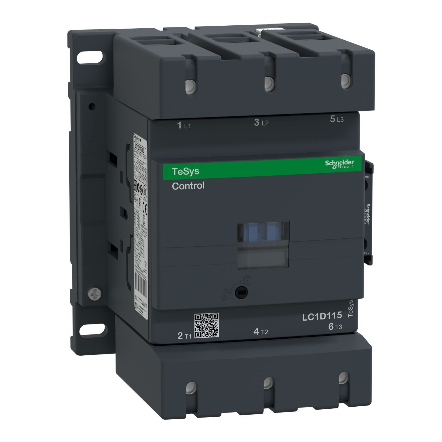 Picture of Contactor, TeSys Deca, 3P(3NO), AC-3/AC-3e, <=440V, 115A, 220V DC standard coil, screw clamp terminals