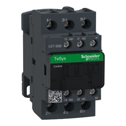 Picture of Contactor, TeSys D, TeSys Deca, 3P(3 NO), AC-3/AC-3e, 0 to 440V, 32A, 240VAC 50/60Hz coil