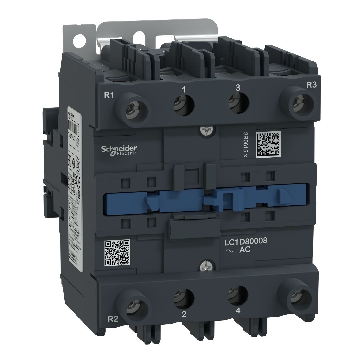 Picture of Contactor, TeSys Deca, 4P(2NO+2NC), AC-1, <=440V, 125A, 110V AC 50/60Hz coil, screw clamp terminal