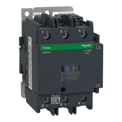 Picture of Contactor, TeSys D, TeSys Deca, 3P(3NO), AC-3/AC-3e, <=440V, 80A, 48V AC 50/60Hz coil