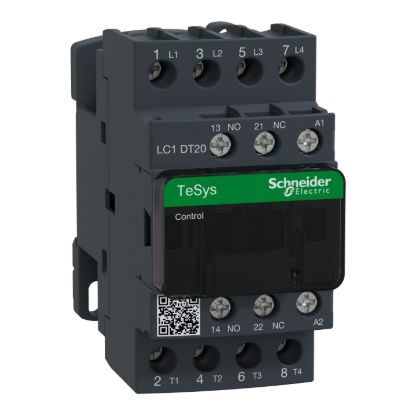 Picture of Contactor, TeSys D, TeSys Deca, 4P(4 NO), AC-1, 0 to 440V, 20A, 110VAC 50/60Hz coil