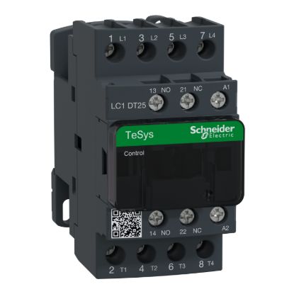 Picture of Contactor, TeSys D, TeSys Deca, 4P(4 NO), AC-1, 0 to 440V, 25A, 110VAC 50/60Hz coil