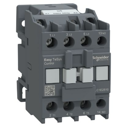 Picture of Contactor,Easy TeSys Control,LC1E,3P(3NO),AC-3,<=440V,25A,240V AC coil,50Hz,1NO auxiliary contact