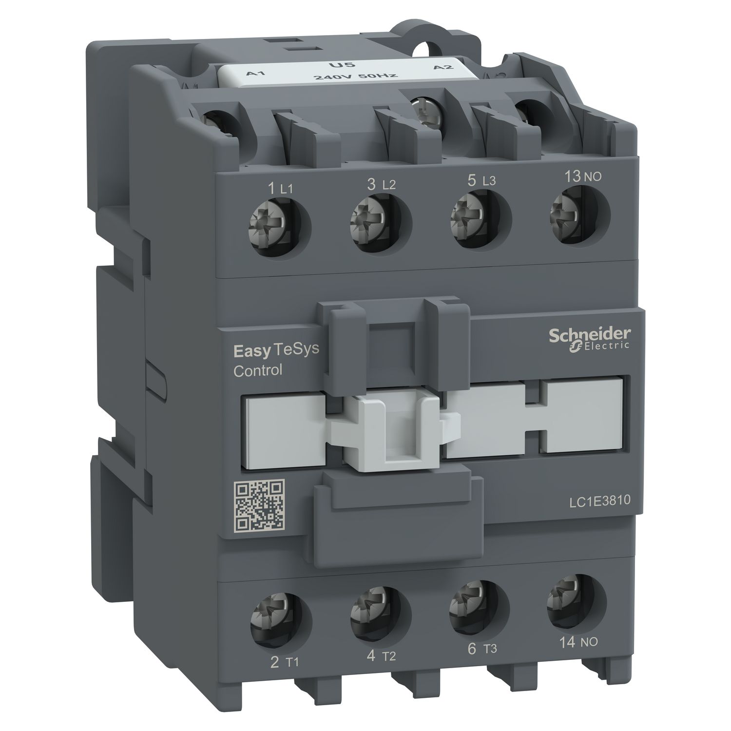 Picture of Contactor,Easy TeSys Control,LC1E,3P(3NO),AC-3,<=440V,38A,240V AC coil,50Hz,1NO auxiliary contact
