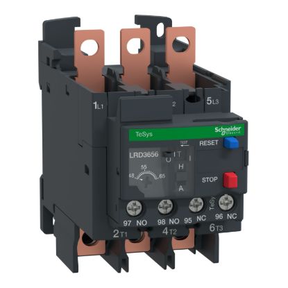 Picture of Thermal overload relay,TeSys Deca,48-65A,1NO+1NC,class 10A,EverLink lugs ring
