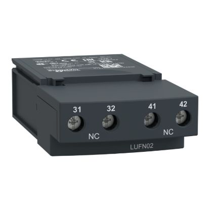 Picture of Auxiliary contacts, TeSys Ultra, 2NC, 250VAC/DC, Power pole status, screw terminal