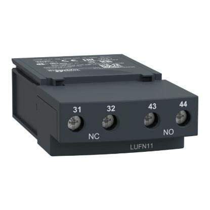 Picture of Auxiliary contacts, TeSys Ultra, 1NO + 1NC, 250VAC/DC, Power pole status, screw terminal