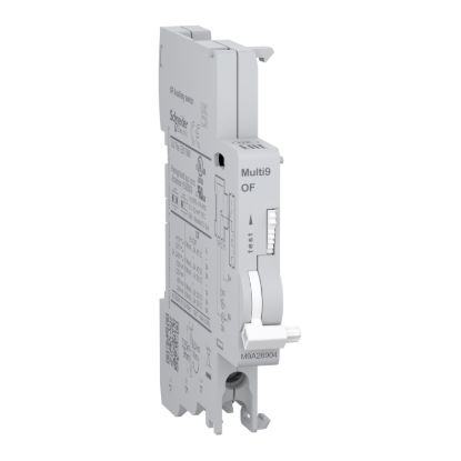 Picture of Auxiliary contact, Multi9, OF, 1 C/O, 100mA to 6A, 24VAC to 415VAC, 24VDC to 130VDC, bottom connection