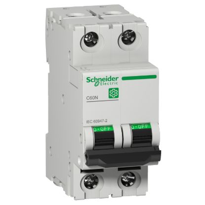 Picture of Miniature circuit breaker (MCB), Multi9 C60N, 2P, 2A, C curve, 10kA (IEC/EN 60947-2)