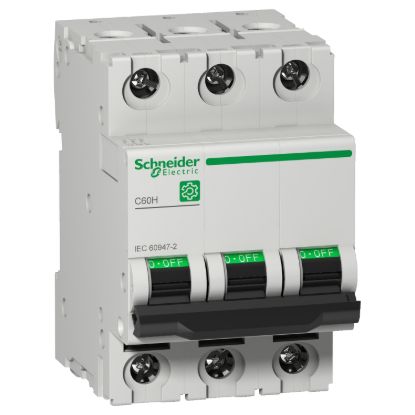 Picture of Miniature circuit breaker (MCB), Multi9 C60H, 3P, 20A, D curve, 15kA (IEC/EN 60947-2)