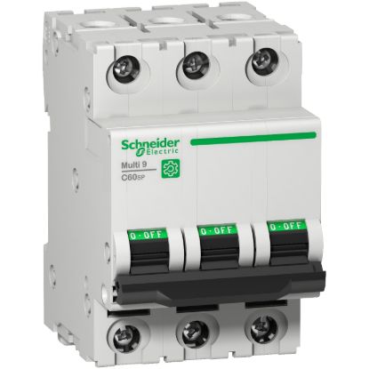 Picture of Miniature circuit breaker (MCB), Multi9 C60SP, 3P, 63A, C curve, 5kA (UL1077), 10kA (IEC/EN 60947-2)