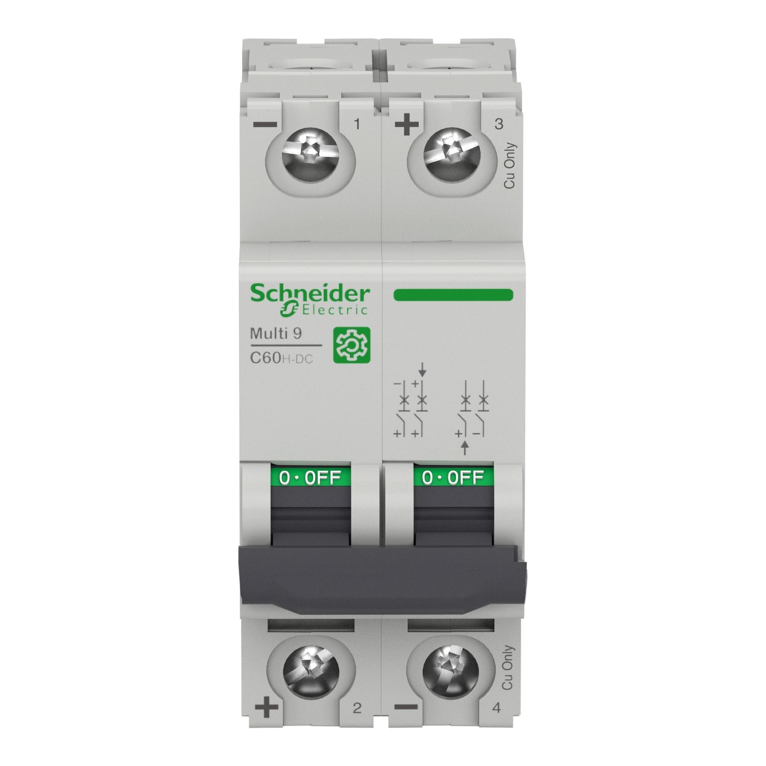 Picture of Miniature circuit breaker (MCB), Multi9 C60H-DC, 2P, 20A, C curve, 5kA (UL1077), 6kA (IEC/EN 60947-2)