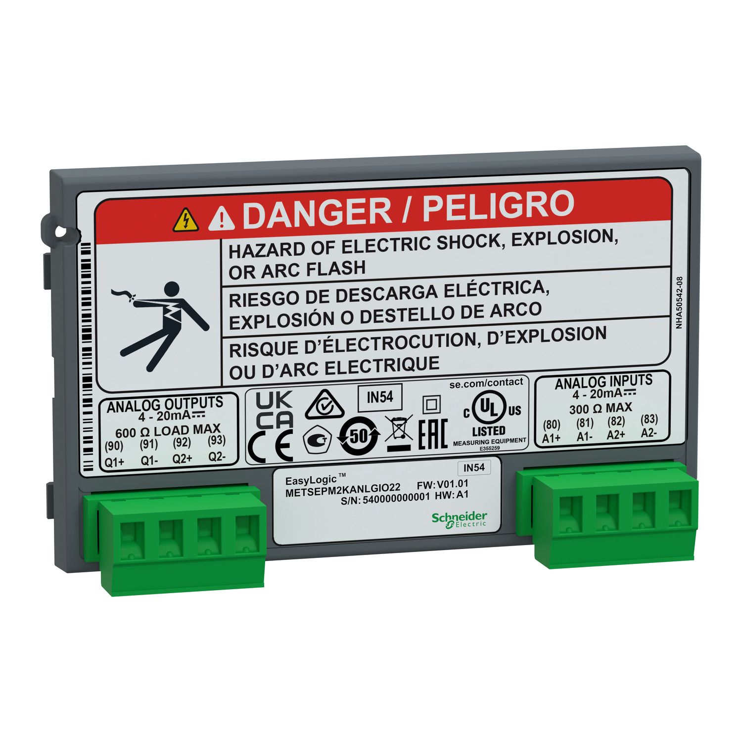 Picture of PM2X30 I/O Module, PM2000 series, Analogue, 2 inputs + 2 outputs