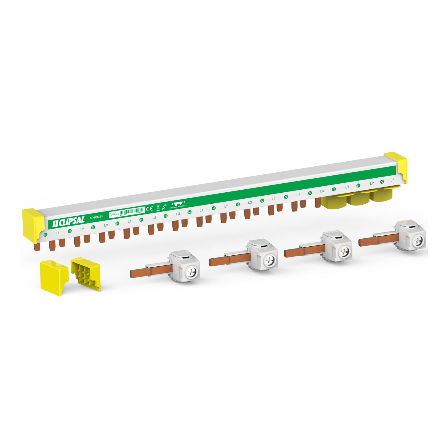 Picture of MAXBAR Top Feed, MAX9, 3P+N, 15 Modules, 100 A with Accessories