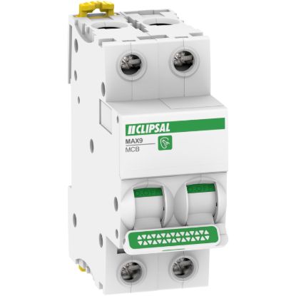 Picture of Miniature Circuit-Breaker (MCB), MAX9, 2P, 25A, C Curve, 6000A, 415V, Distribution