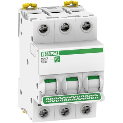 Picture of Miniature Circuit-Breaker (MCB), MAX9, 3P, 50A, C Curve, 6000A, 415V, Distribution
