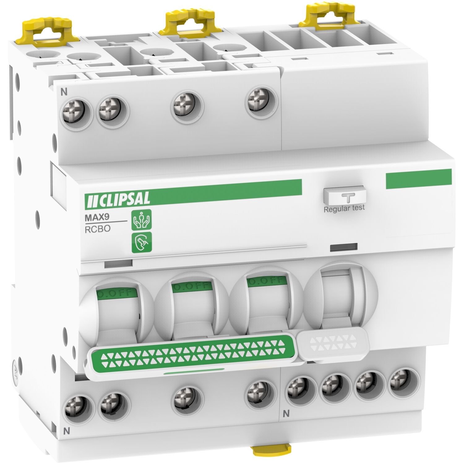 Picture of Residual Current Breaker with Overcurrent Protection (RCBO), MAX9, 3PN, 40A, 30mA, C Curve, 6000A, A Type, 5 MOD