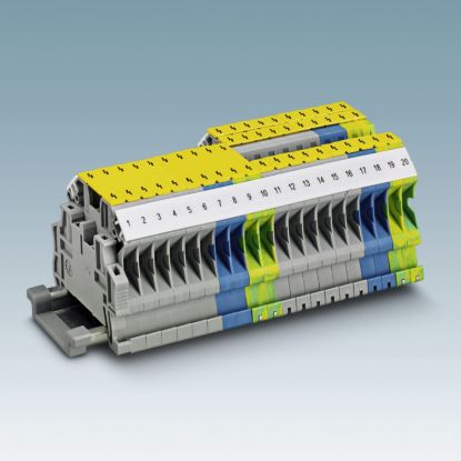 Picture of Warning label, Linergy TR terminals blocks, for 10mmÂ² screw terminal blocks, yellow