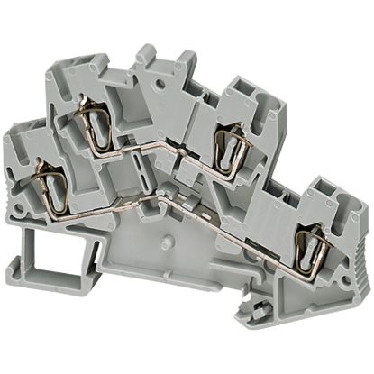 Picture of Terminal block, Linergy TR, spring type, feed through, 2 level, 4 points, 2.5mm², grey, set of 50