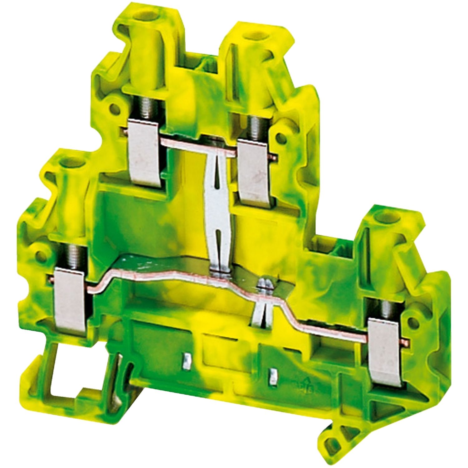 Picture of Screw Terminal, Linergy, Double Level, Protective Earth, 4 Points, 4mm², Green