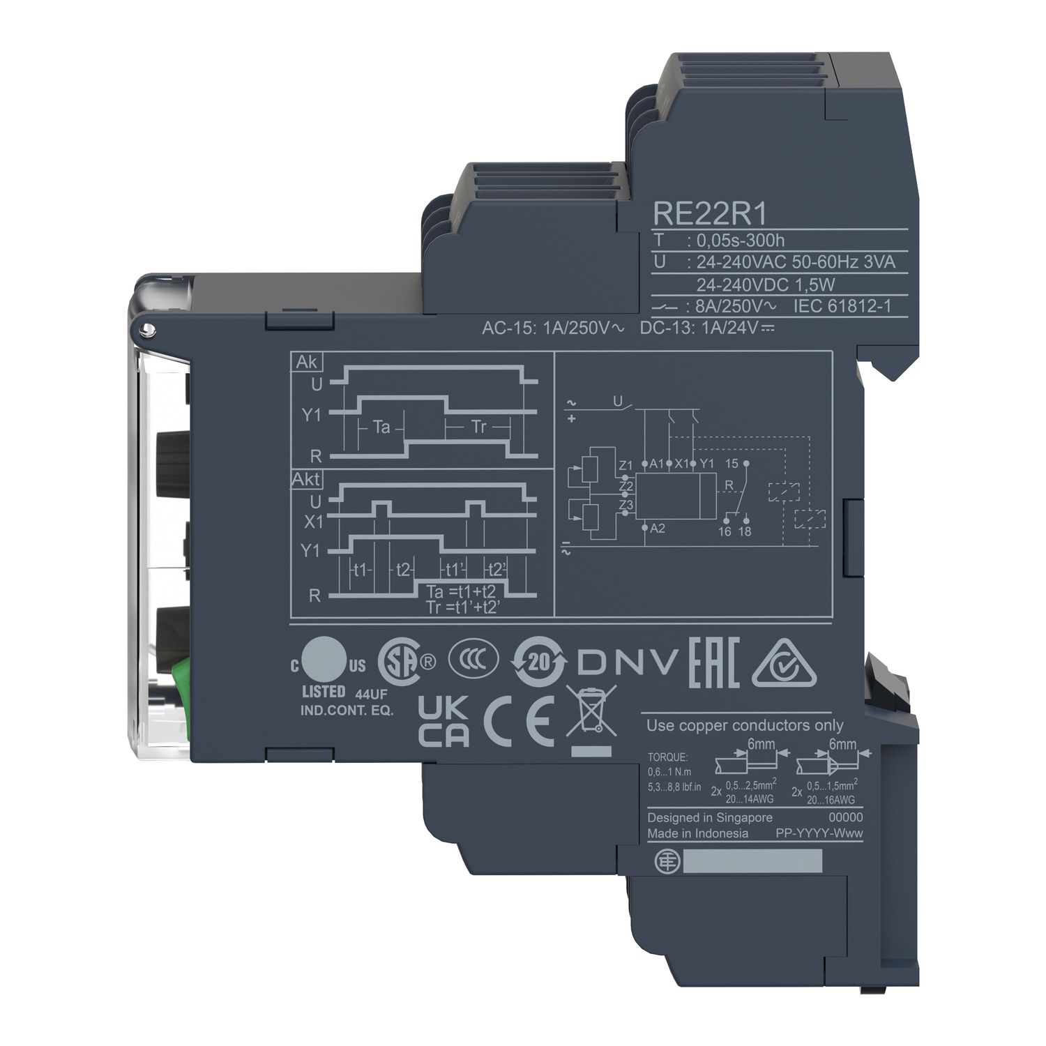 Picture of dual function relay, Harmony Timer Relays, 8A, 1CO, 0.05sâ€¦300h, 24...240V AC DC