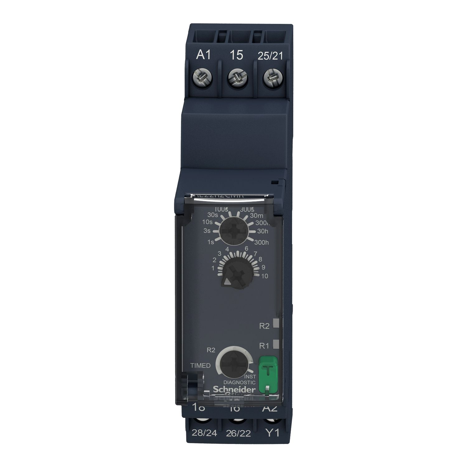 Picture of single function relay, Harmony Timer Relays, 8A, 2CO, 0.05s...300h, off delay, 24...240V AC DC