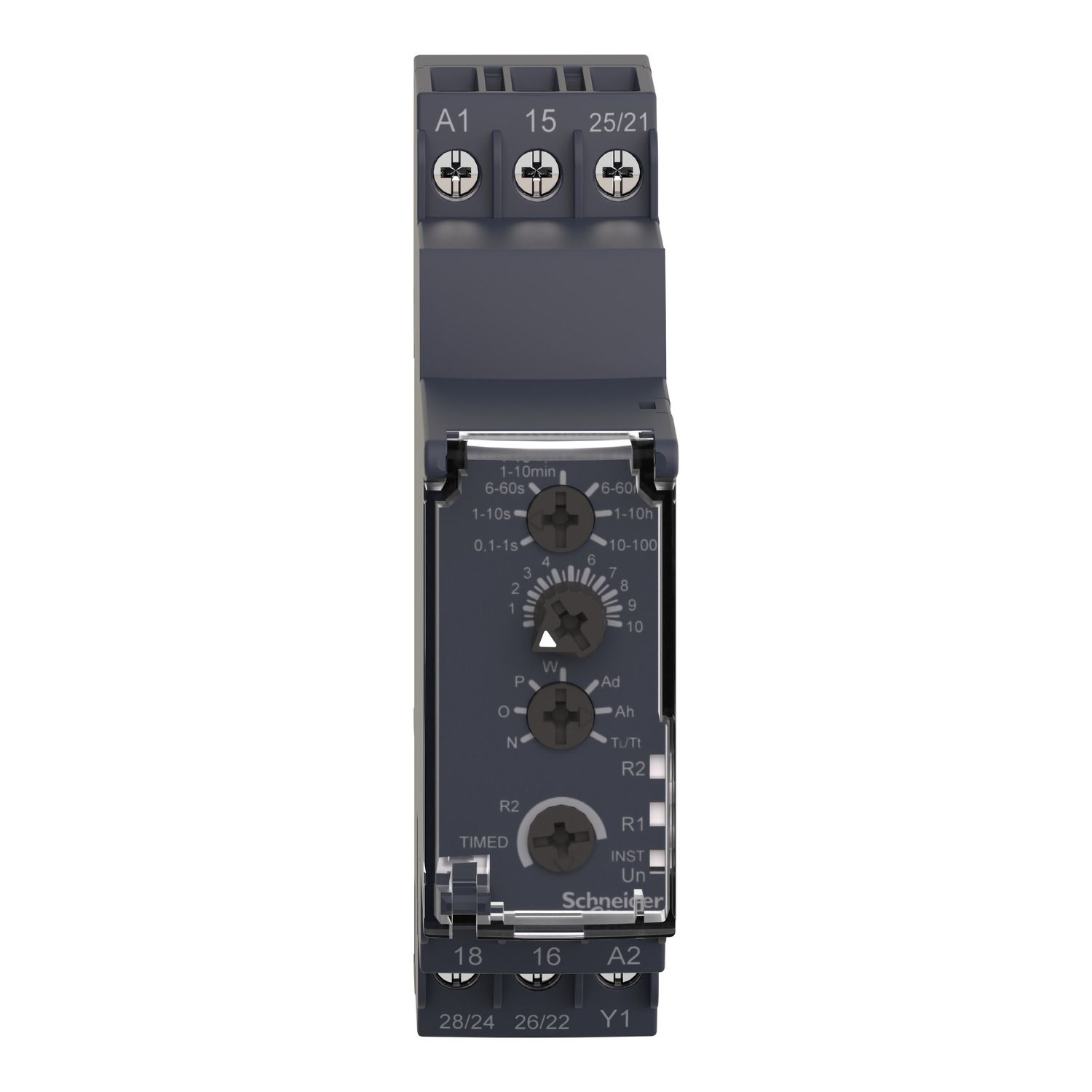 Picture of multifunction relay, Harmony Timer Relays, 8A, 2CO, 0.1s…100h, bistable, 24V DC or 24...240V AC DC