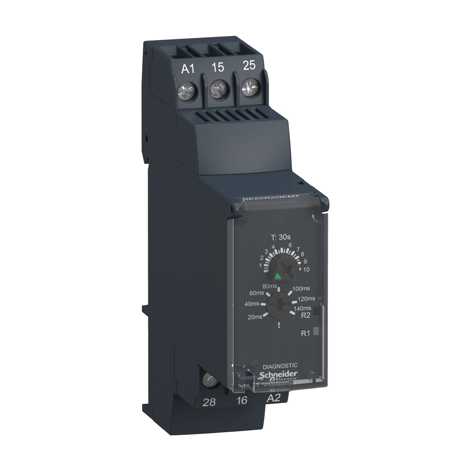 Picture of single function relay, Harmony Timer Relays, 8A, 2CO, 0.3...30s, star delta, 380...415V AC DC